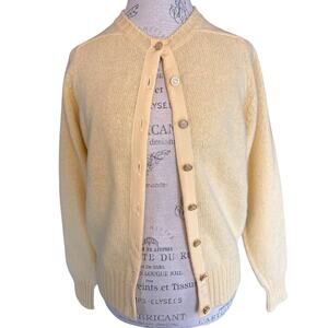 Vintage Allen Solly 100% Shetland Wool Cardigan Sweater Medium Made in Scotland